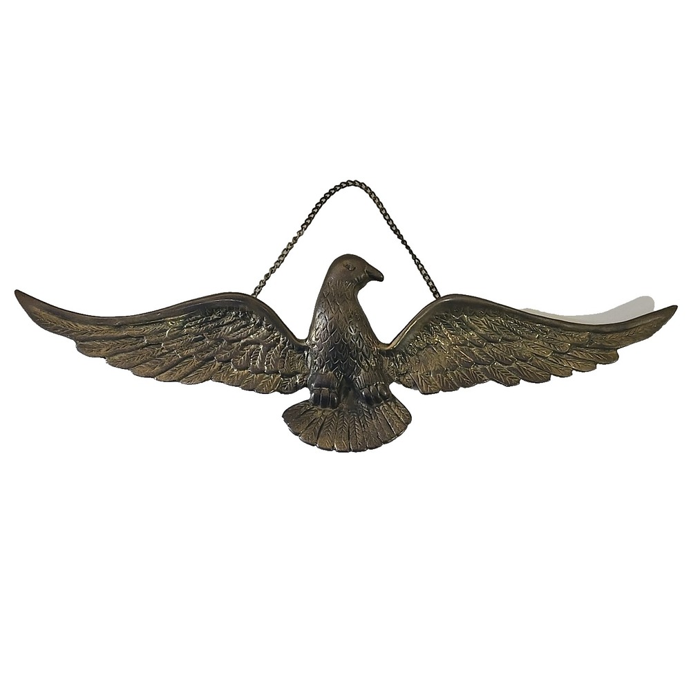 Vintage Brass Bald Eagle Wall Hanging Patriotic Americana USA Collectible Decor